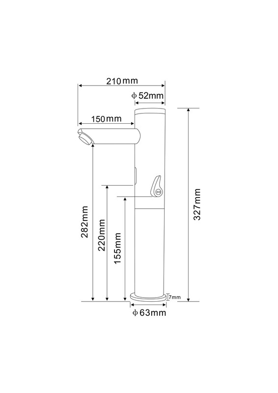 Электронный смеситель для раковины beWash Photocell BWAM0BH808LR хром