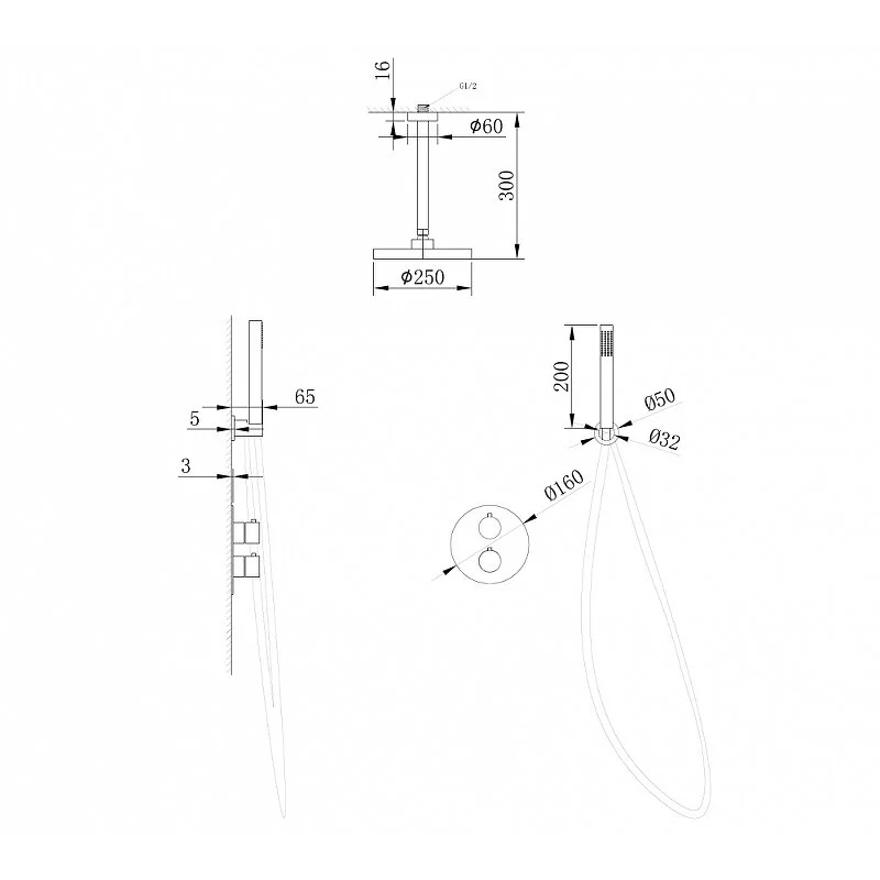 Душевая система Abber Wasser Kreis AF8121RG золото