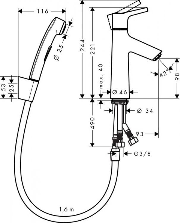 Смеситель для раковины Hansgrohe Talis S 72290000