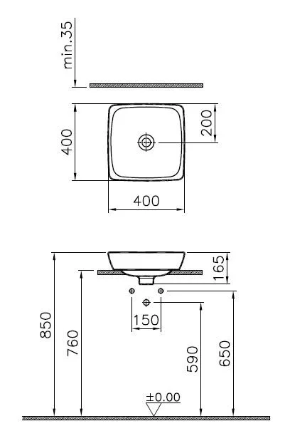 Раковина накладная VitrA Metropole 5666B003-0016 белый