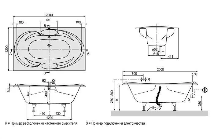 Акриловая ванна Villeroy & Boch UBA200COL2V-01 белый