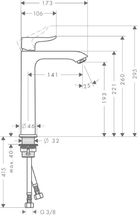 Смеситель для раковины Hansgrohe Metris 31185000, хром