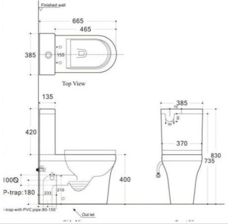 Чаша для унитаза-компакта Aquanet Nova-C1 00203338