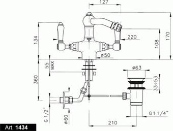 Смеситель для биде Nicolazzi Liberty Black 1434GO43, золото