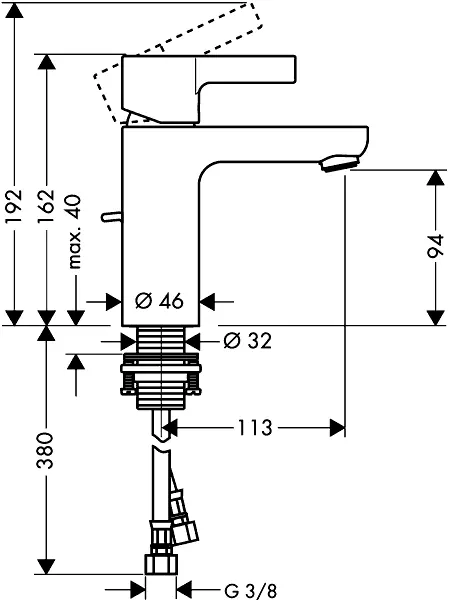 Смеситель для ванны с душем Hansgrohe Metris S 31460000/31060000 хром