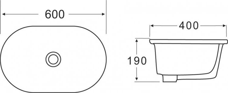 Раковина накладная 60 см Belbagno BB1004