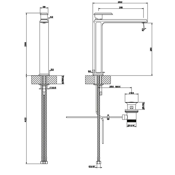 Смеситель для раковины Gessi Eleganza 46003#031, хром