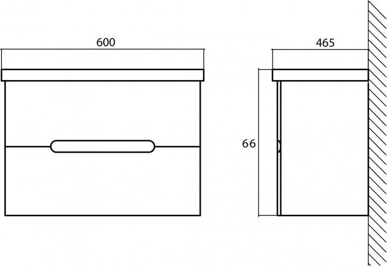 Тумба для комплекта BelBagno LUXURY-600-2C-SO-TL tortora lucido