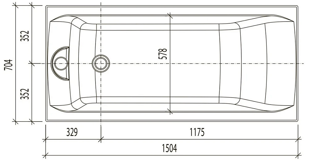 Акриловая ванна Eurolux Qwatry E1015070029 белый