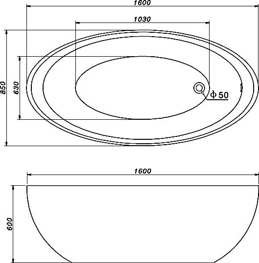 Акриловая ванна Gemy 160х85 G9217