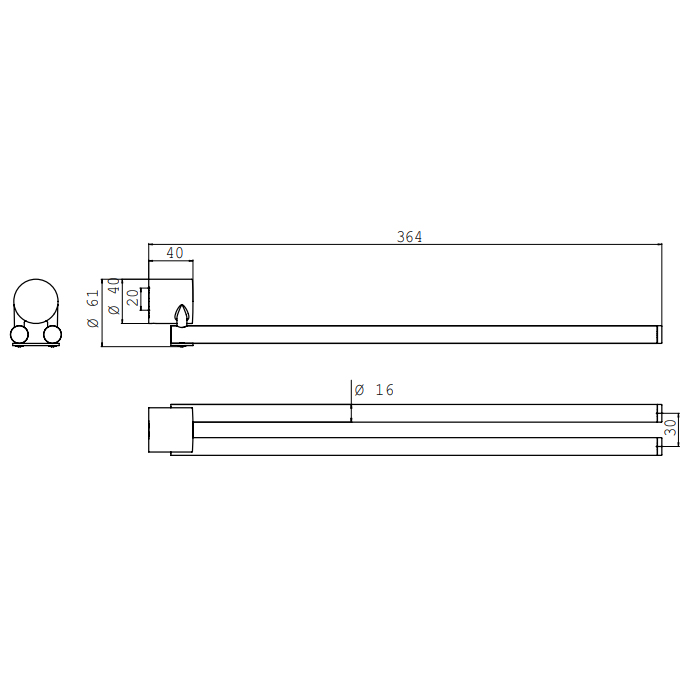 Полотенцедержатель Emco Rondo2 4550 001 36 хром