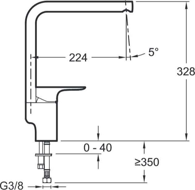 Смеситель для кухни Jacob Delafon Aleo E72360-CP