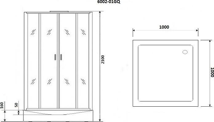 Душевая кабина Niagara Premium 60020114GQ 100х100х210 стекло прозрачное