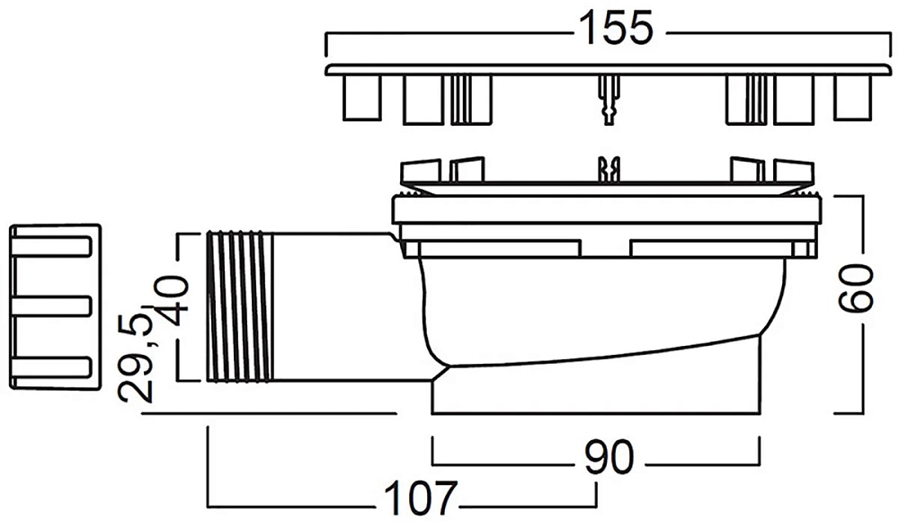 Сифон для душевого поддона Hatria Leaf Y1D501 белый