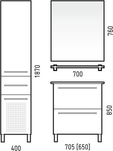 Зеркало Corozo Мирэль SD-00000275, белое