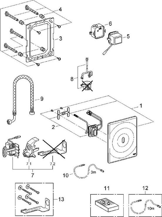 Кнопка смыва Grohe Tectron Surf 38699001