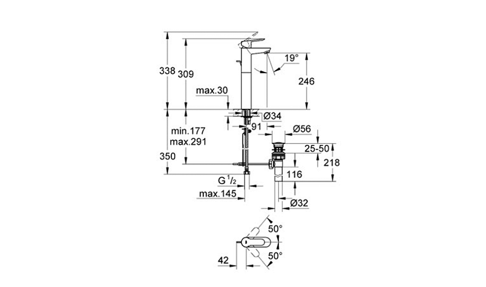 Смеситель для раковины Grohe BauEdge 32860000