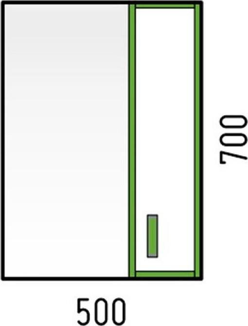 Зеркало-шкаф Corozo Спектр 50 SD-00000685, белый/зеленый