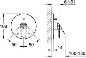 Смеситель для ванны Grohe Veris 19344000