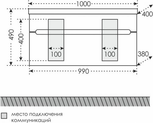 Тумба под раковину СанТа Лондон 700173 99 см белый