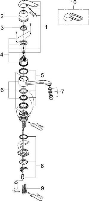 Смеситель для кухонной мойки Grohe Euroeco Special 32787000