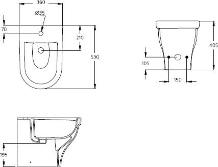 Напольное биде Ideal Standard Washpoint W811701