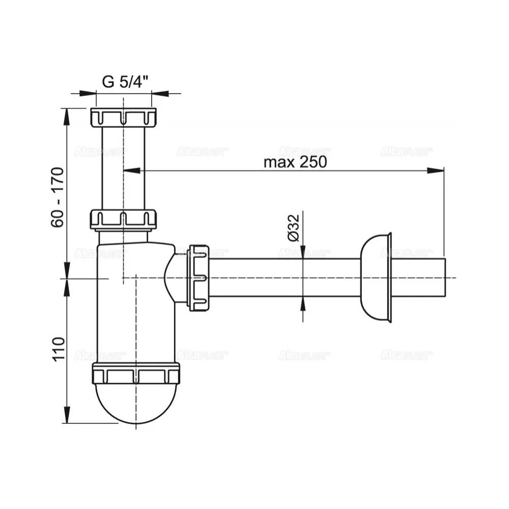 Сифон для раковины AlcaPlast A430