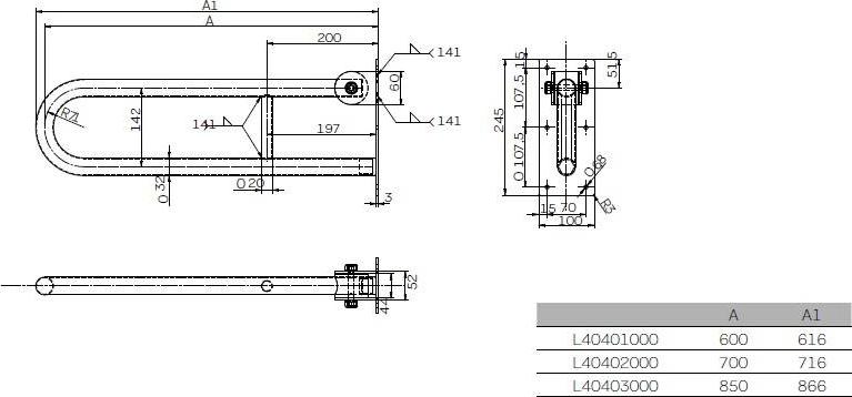 Поручень 60 см Kolo Lehnen Concept L60401000