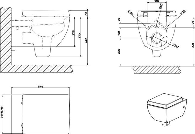 Подвесной унитаз Gessi Mimi 37513#518 с сиденьем микролифт, белый