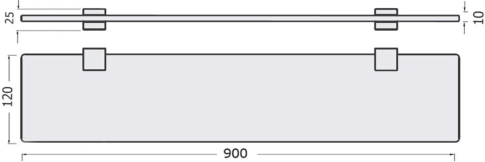 Полка STWORKI Glass Shelf 90 полкодержатели хром