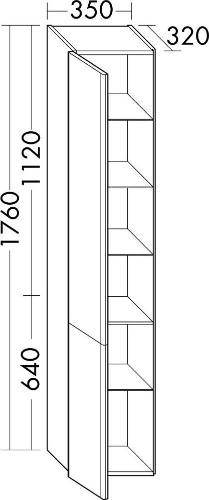 Шкаф-пенал 35 см Burgbad Iveo HSIE035LF2833G0161, белый