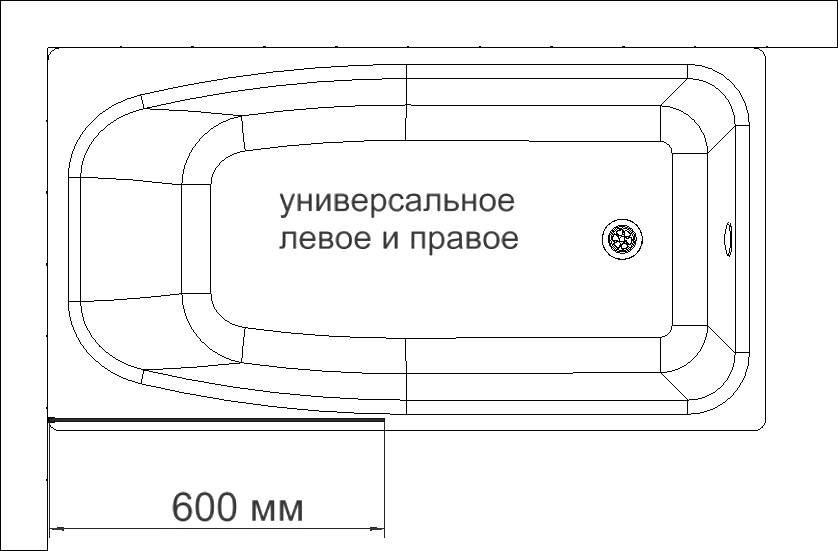 Шторка на ванну DIWO Ростов 4GW011 неподвижная, 60x150, черная матовая