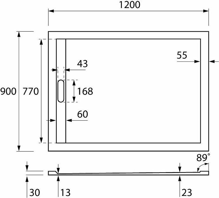 Поддон для душа Cezares Tray AS 120х90 TRAY-AS-AH-120/90-30-NERO, черный матовый