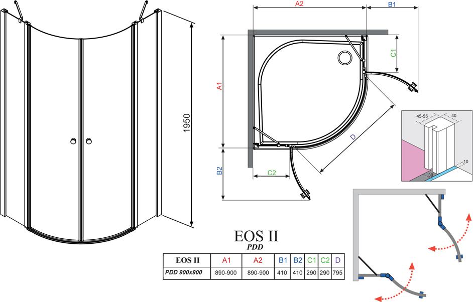 Душевой уголок Radaway EOS II PDD 90