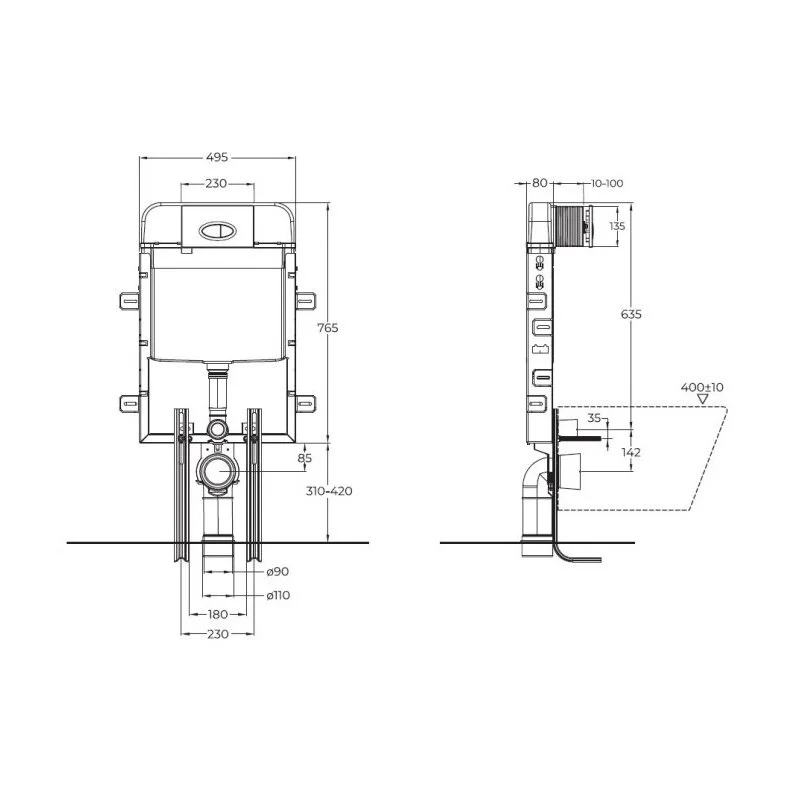 Инсталляция BelBagno для напольного унитаза BB020