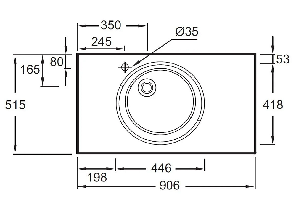 Раковина Jacob Delafon Odeon Rive Gauche EB2563-DE3 коричневый