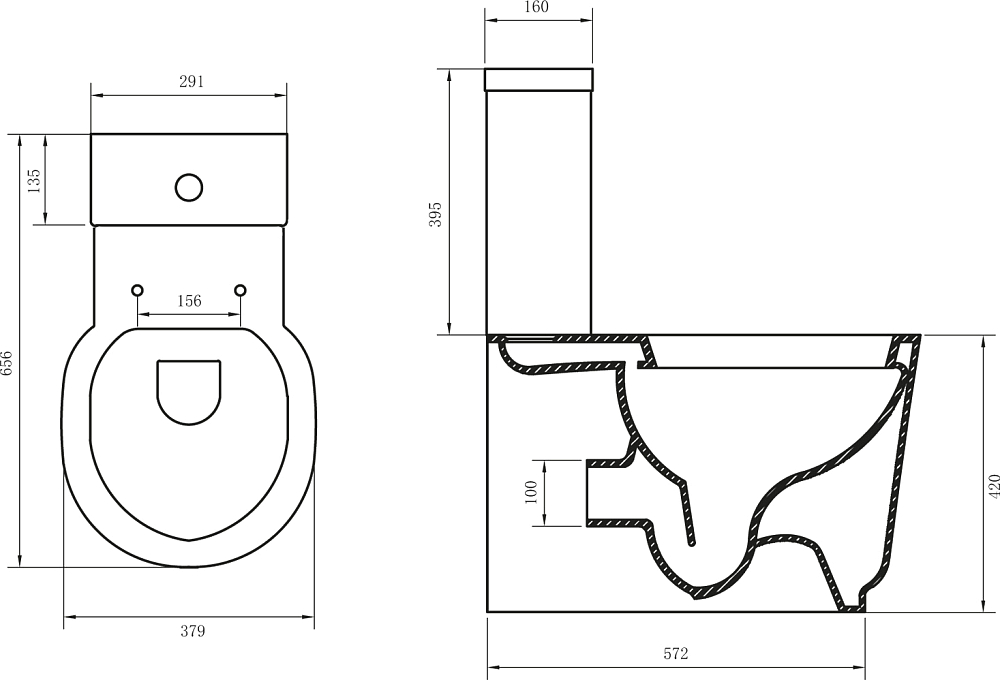 Унитаз-компакт BelBagno Sabrina BB122CP с бачком BB122T