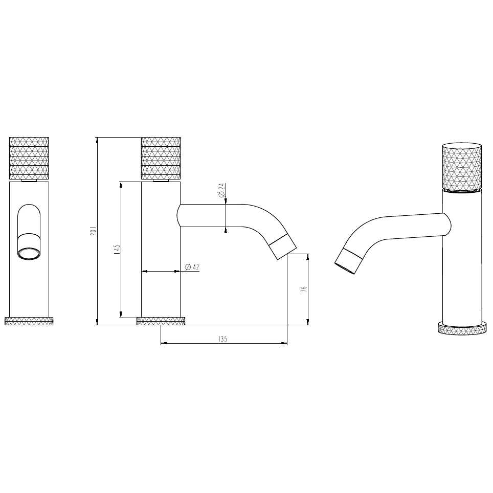 Смеситель для раковины Boheme Stick 121-GCR.2, золото/хром