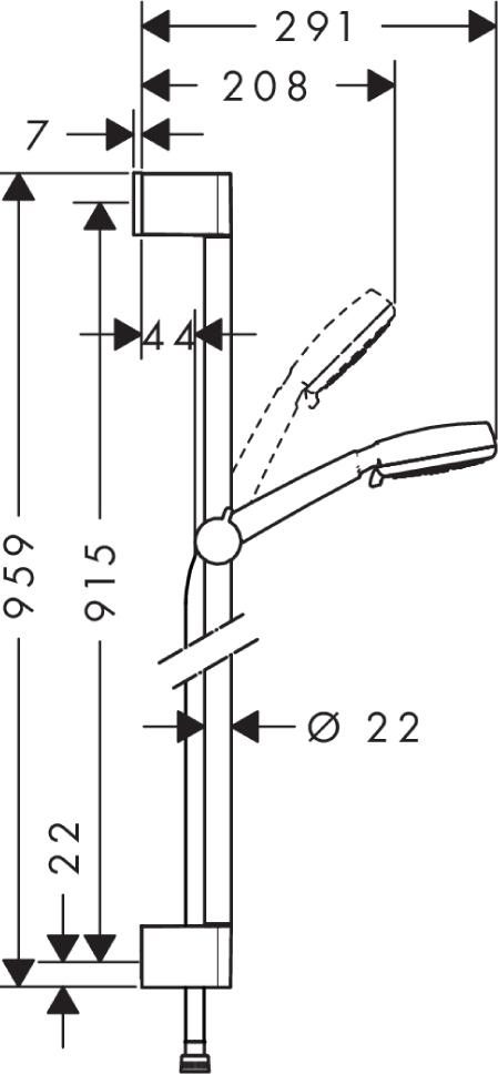 Душевой гарнитур Hansgrohe Crometta 100 Vario Uni 26657400