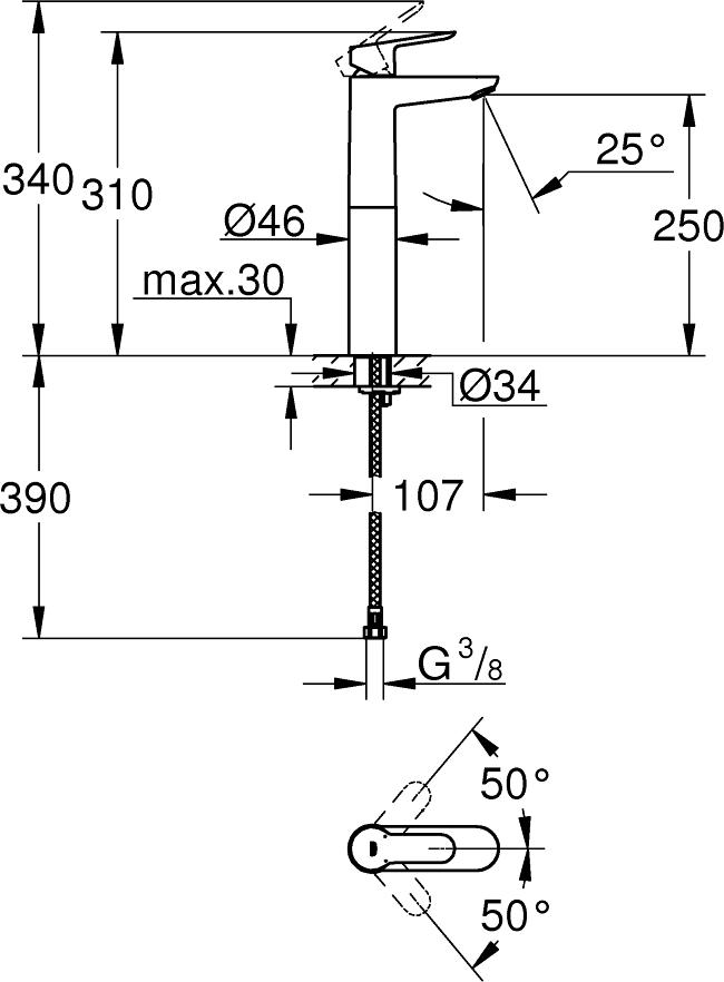 Смеситель для раковины Grohe BauEdge 23761000