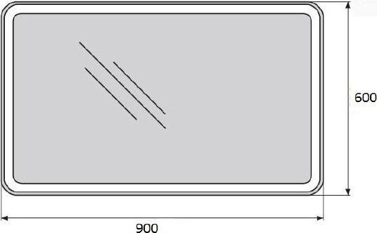 Зеркало BelBagno SPC-MAR-900-600-LED-BTN
