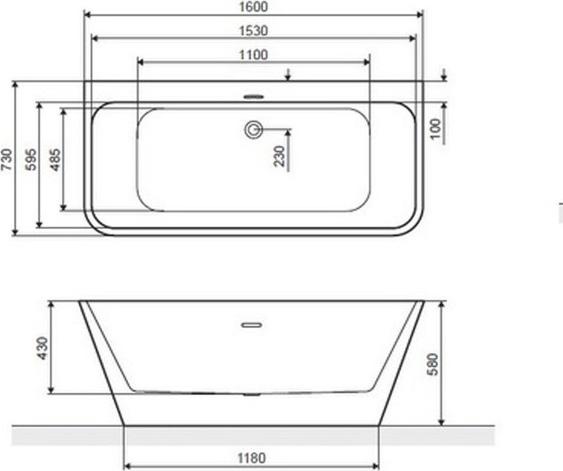 Акриловая ванна EXCELLENT Lila 2.0 160x73 WAEX.LIL2.160.WHW отдельностоящая