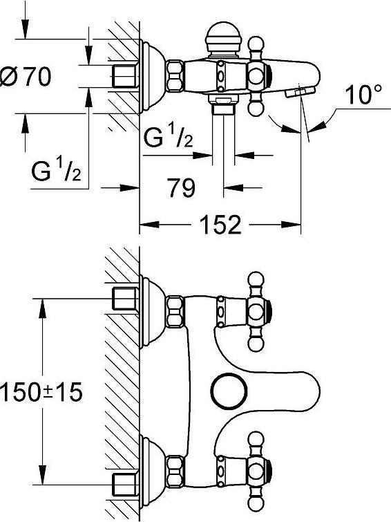 Смеситель для ванны Grohe SINFONIA 25030000