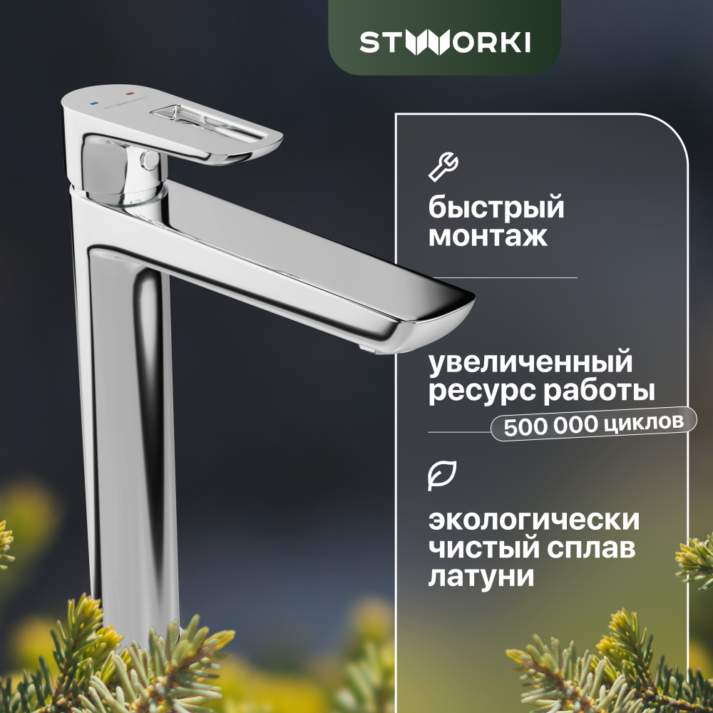 Смеситель для раковины STWORKI Флом HDA3331MG