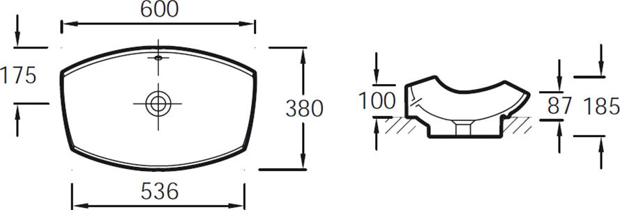 Раковина Jacob Delafon Leaf E1186-00 60 см