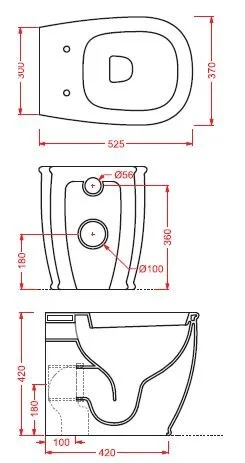 Приставной унитаз Artceram Azuley AZV002 05 00, цвет - белый матовый