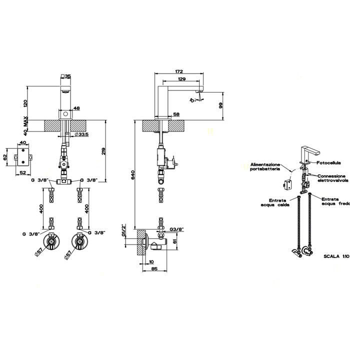 Электронный смеситель для раковины Gessi Rettangolo 30501#706, black metal PVD