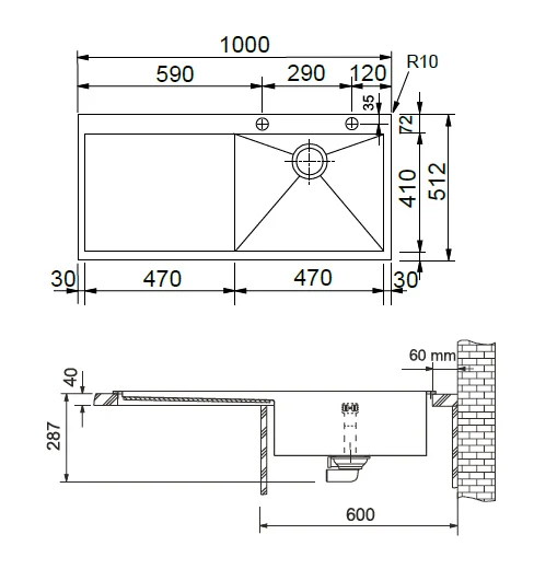 Кухонная мойка Franke Planar 127.0203.464 серый