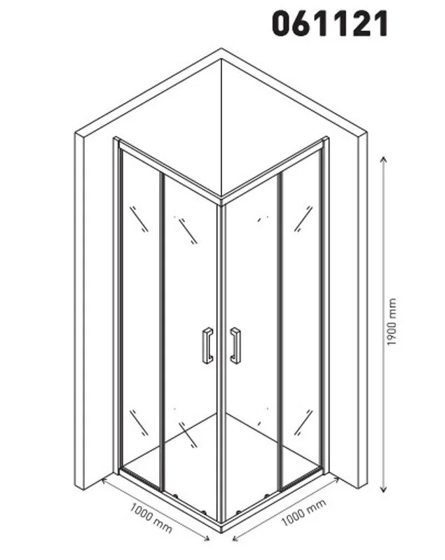 Душевой уголок Berges Solo S 061121 100х100х190 см, стекло прозрачное, профиль хром