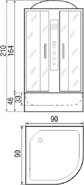 Душевая кабина 90*90*210см River Dunay 90/46 МТ